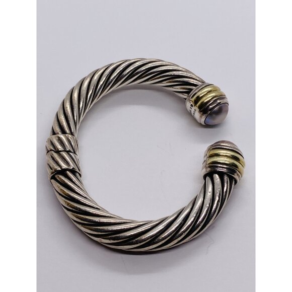 David Yurman Sterling Silver 925 14K 585 Mabe Pearl 6.25"  Bracelet - Picture 2 of 10